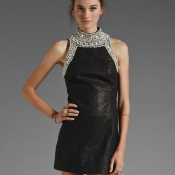 Free People Embellished Vegan Leather Dress - Picture 5 of 7